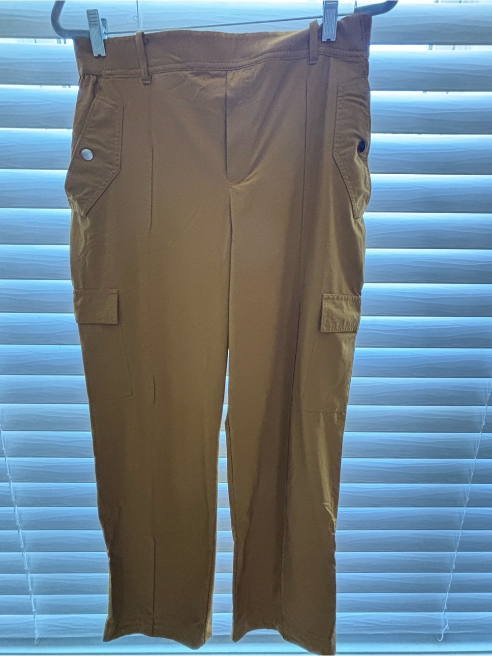 Athleta Tan/ burnt yellow Cargo Pants with wide leg